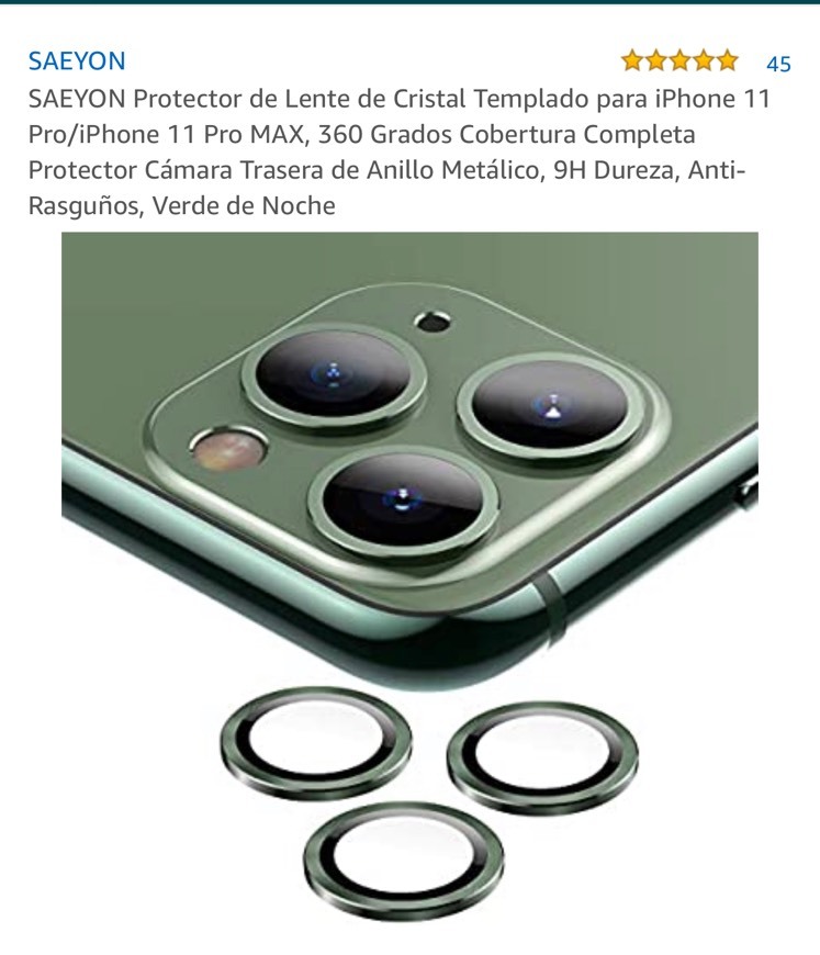 Funda con cristal para cámara iPhone 11 