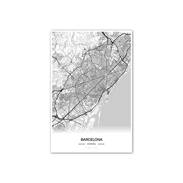 Zulumaps Cartel del Mapa 20x30cm Plano de la Ciudad Barcelona