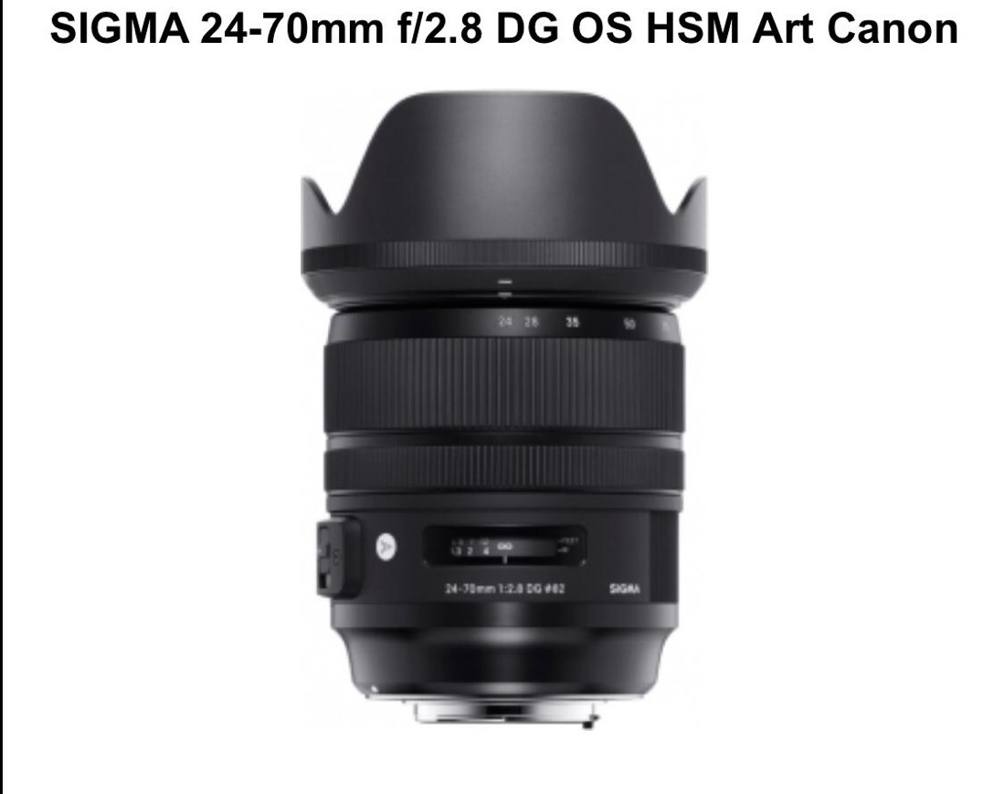 Products SIGMA 24-70mm f/2.8 DG OS HSM Art Canon