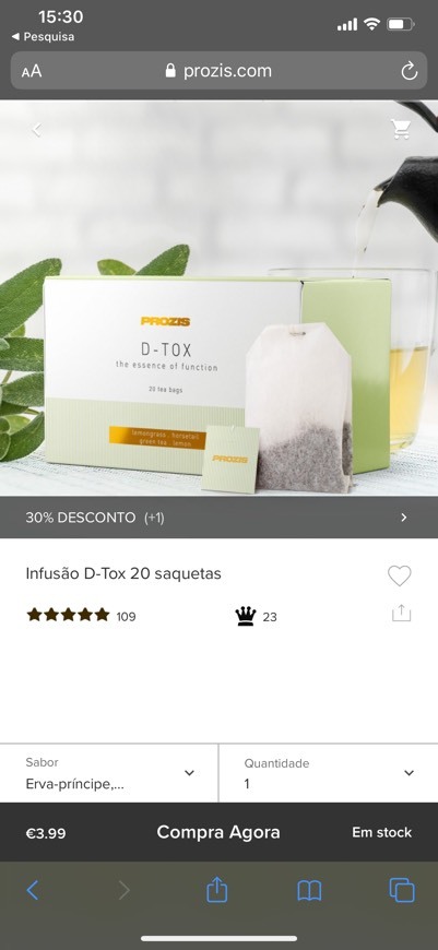 Moda Chá detox prozis