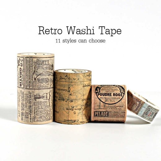 Retro Washi Tape set Vintage Decoration Scrapbooking Masking ...