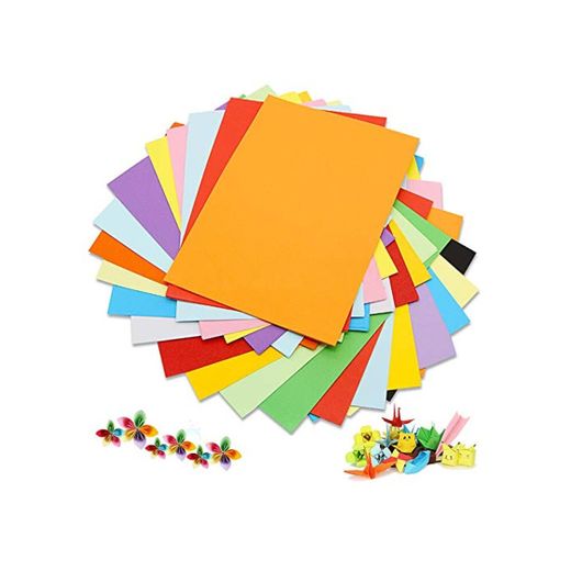 Cartulina de colores A4, 100 unidades, 180 g, 20 colores variados, papel