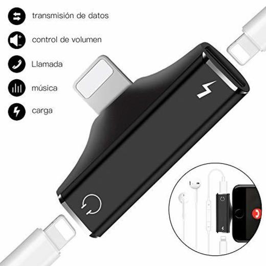 Adaptador de Auriculares Compatible para i-Phone XS MAX XR X 7 Plus