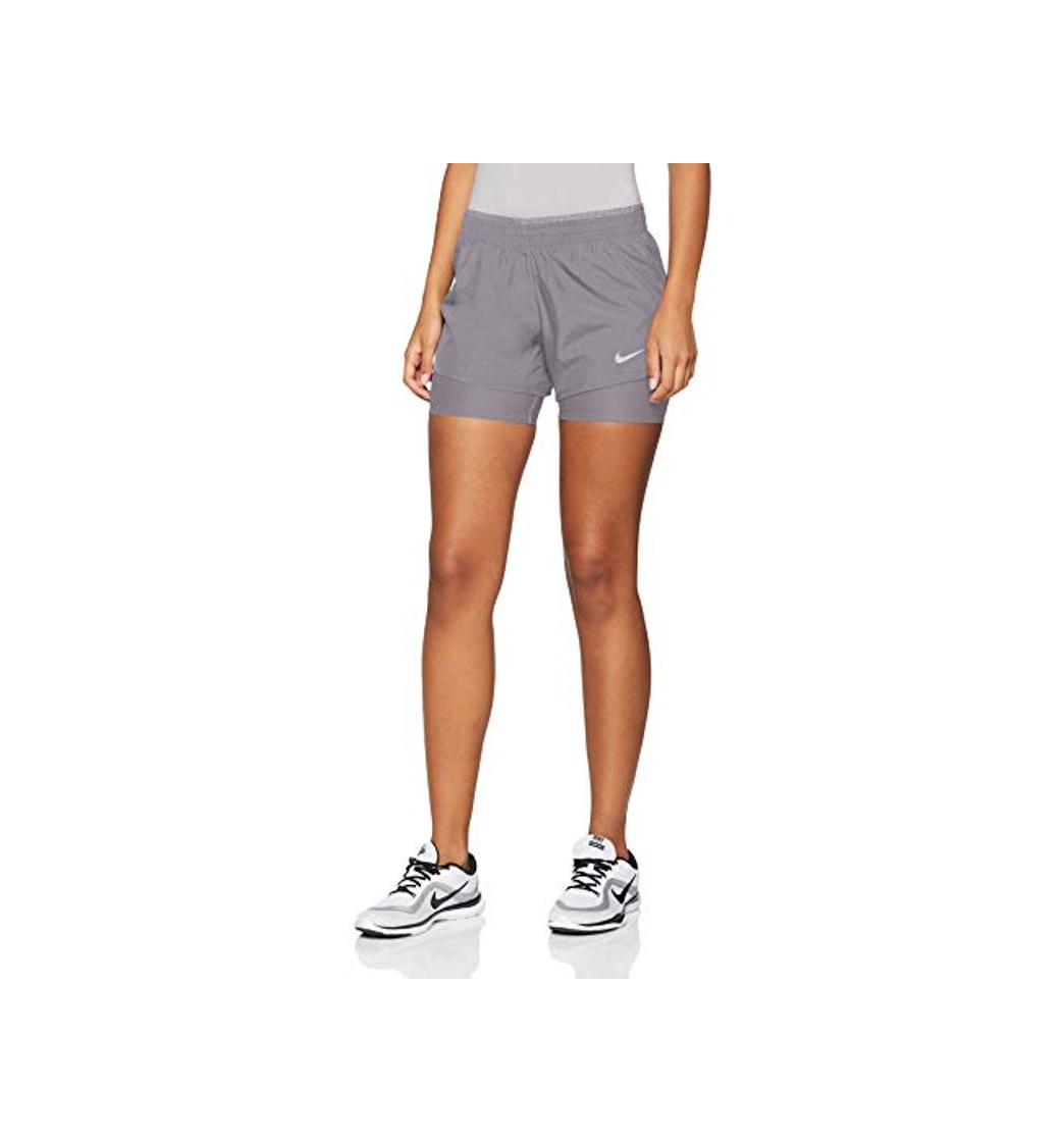 Social NIKE W Nk 10k 2in1 Short Pantalones Cortos de Deporte, Mujer, Gunsmoke/Gunsmoke/Gunsmoke/