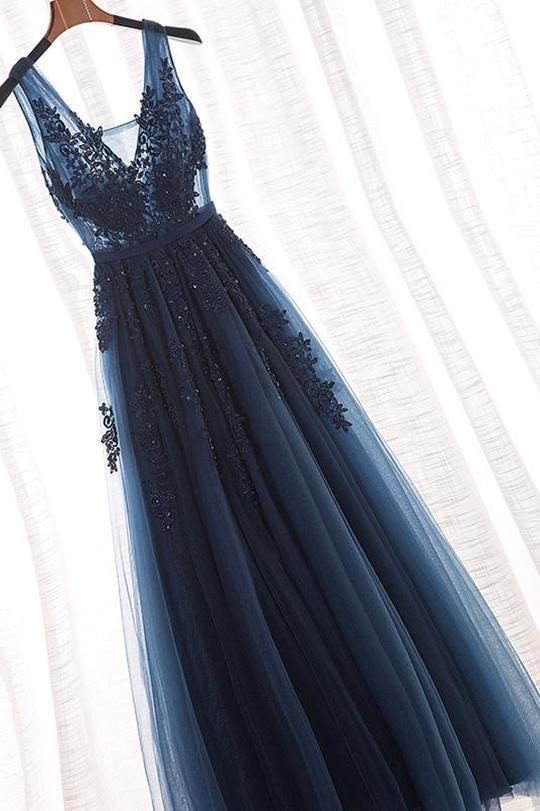 Social Vestido Azul Escuro
