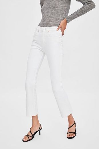 JEANS MID RISE CROPPED FLARE