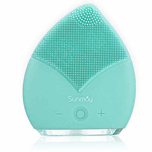 【Sunmay Leaf】SUNMAY Limpiador Facial Impermeable Eléctrico Masajeador con Silicona FDA Recargable Vibraciones