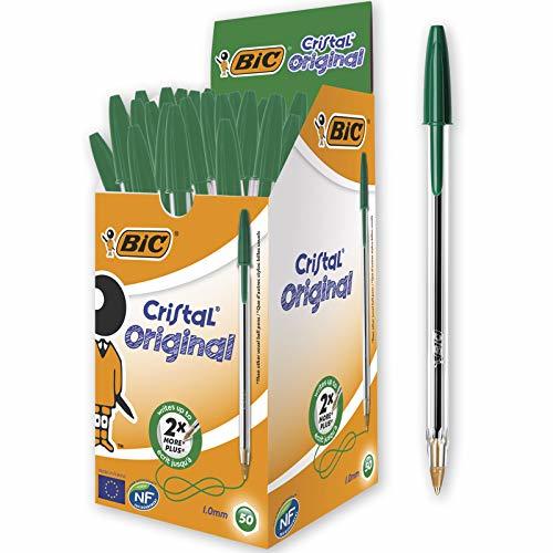 Product BIC Cristal Original - Caja de 50 unidades, bolígrafos punta media