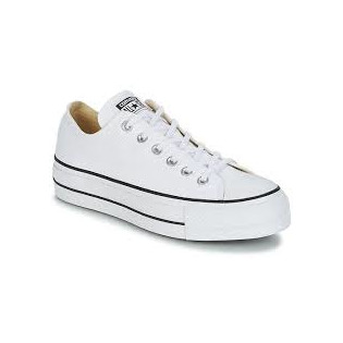 Social Converse Chuck Taylor CTAS Lift Ox Canvas, Zapatillas para Mujer, Blanco