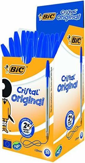 BIC Cristal Original - Caja de 50 unidades, bolígrafos punta media