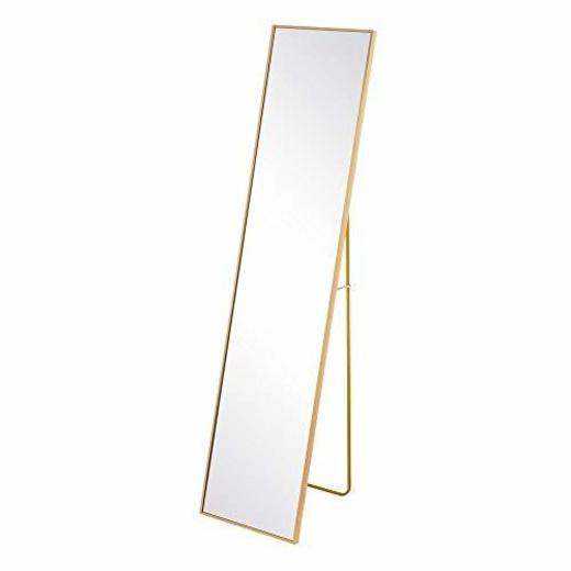 Espejo de pie de Aluminio Dorado Minimalista para Dormitorio de 35 x