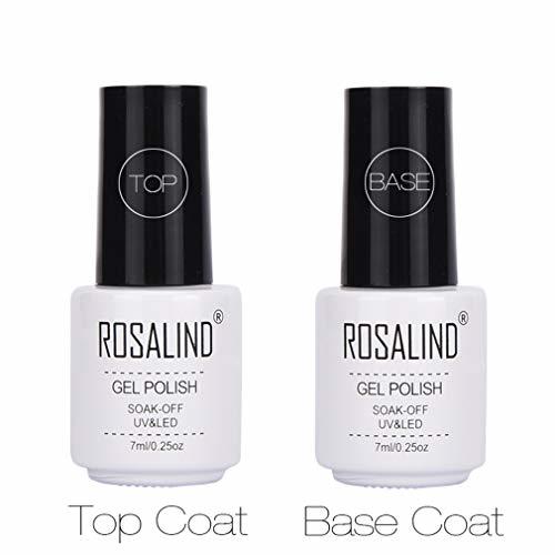 Belleza ROSALIND 2PCS top coat base coat Esmalte de Semi-permanente Uñas Gel Laca