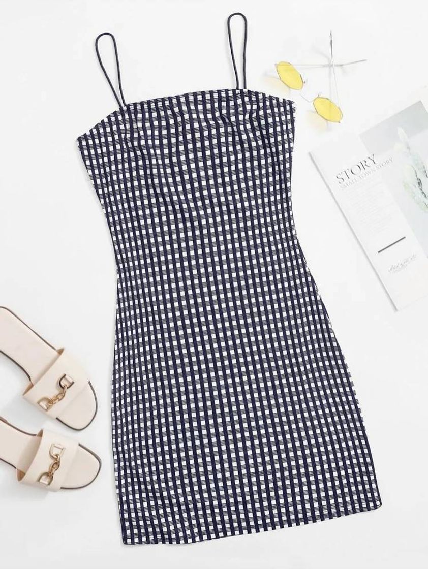 Moda Plaid Bodycon Cami Dress | SHEIN USA