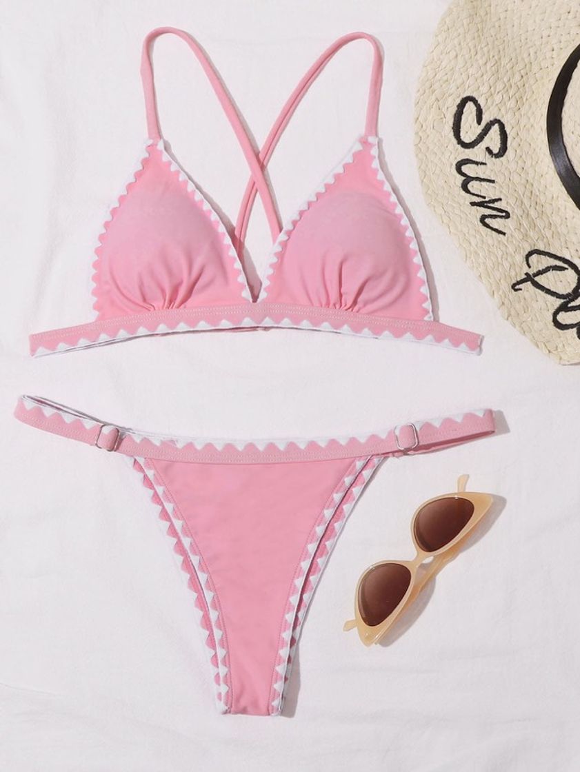 Moda Bikini liso rosa