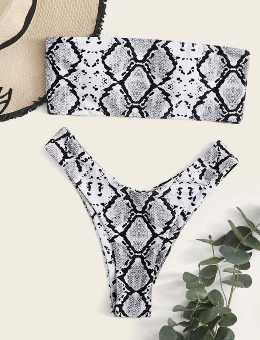 Moda Bikini estampado de piel de serpiente