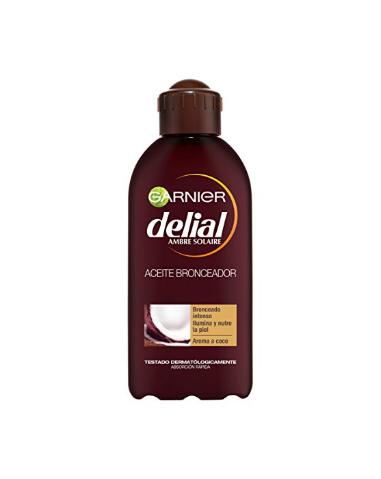 Belleza Garnier Delial Aceite Bronceador Intenso Nutritivo Hidratante con Aroma a Coco