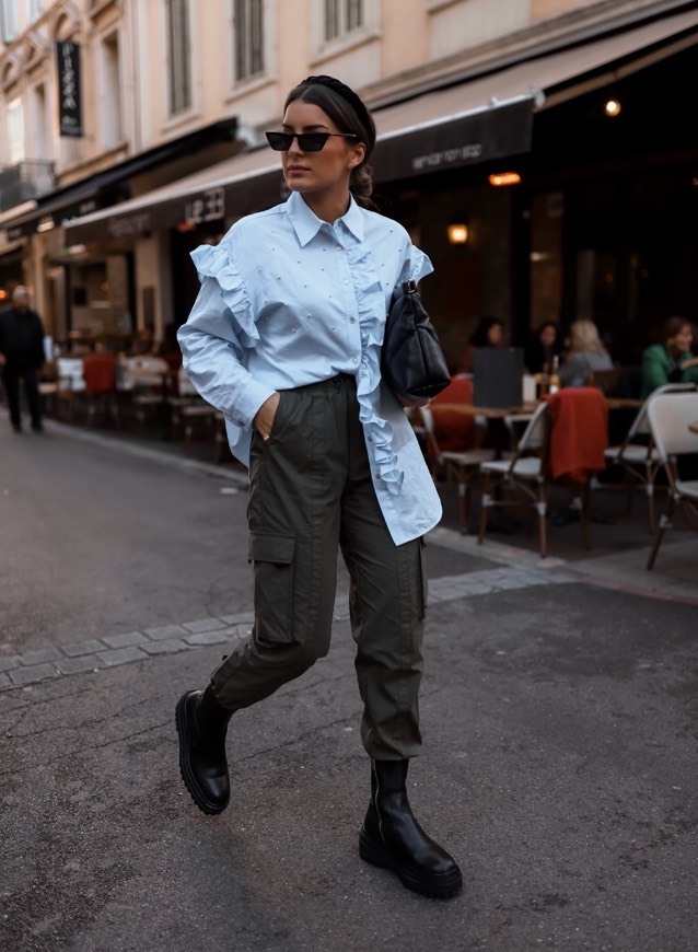 Moda Zara blue shirt