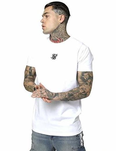 Camiseta Blanca Logo Siksilk Algodon Hombre