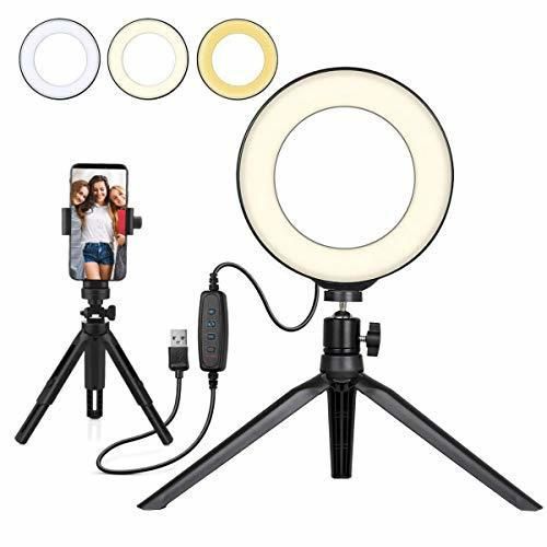 Beauty LED Ring Light Dimmable Selfie Light Kit Maquillaje Fotografía Iluminación Mini