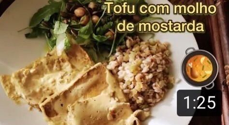 Tofu com Molho de Mostarda (Vegan)