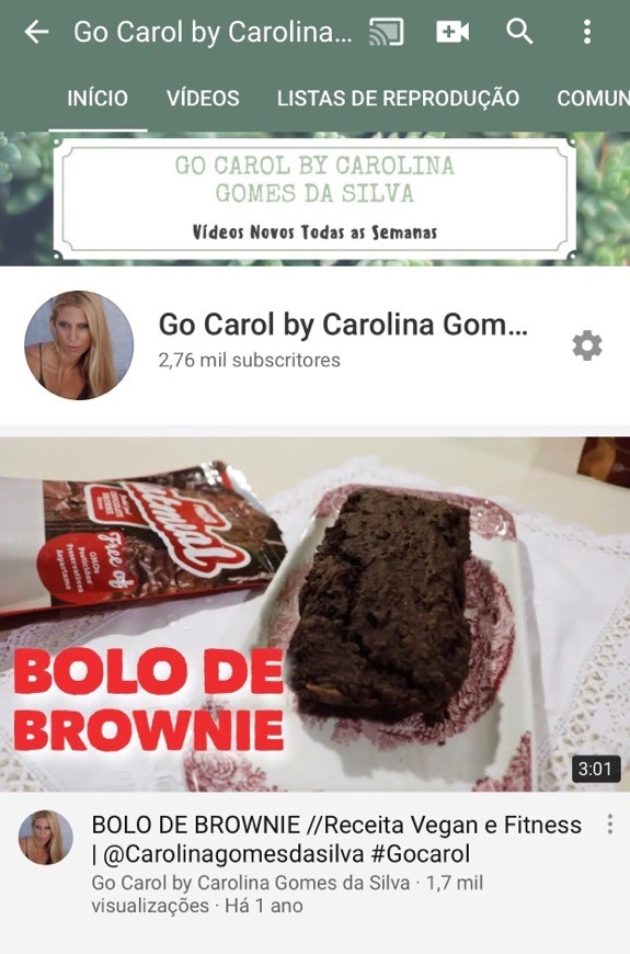 Serie Canal de Youtube Carolina Gomes da Silva