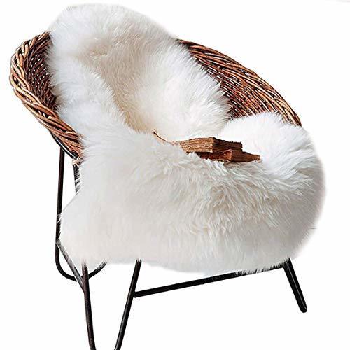 Social DAOXU Falso Piel de carnero Vellón Alfombra - Shaggy Elegante De Pelo