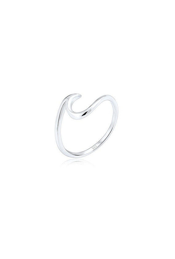 Fashion Elli Anillo para Mujer en forma de olas marinas en plata esterlina