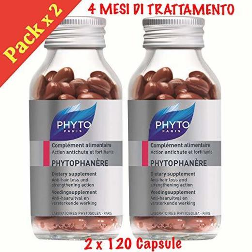 Phyto phytophanere suplemento alimenticio cabello y uñas - 4 meses de tratamiento - 120 + 120 °Cápsulas