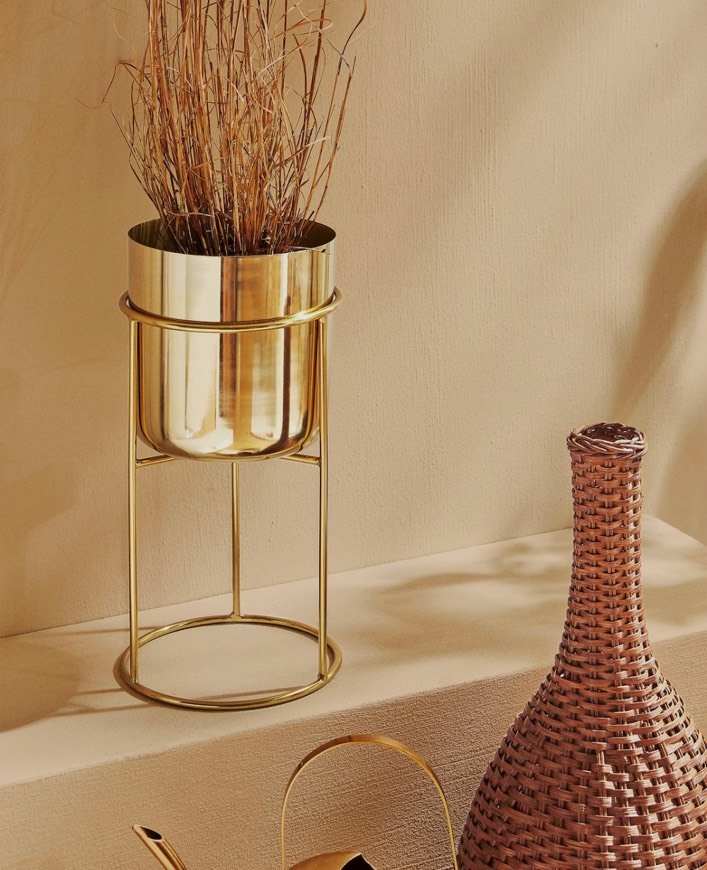 Product vaso ferro dourado