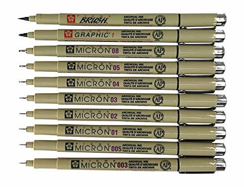 Producto Sakura - Lot de 8 stylos Micron Pigma à encre pigmentées Asst