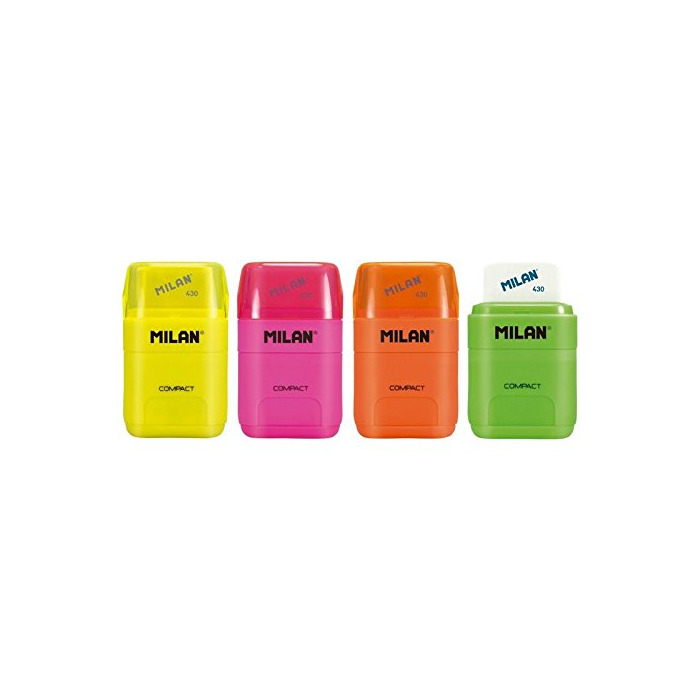 Producto Milan- Compact Fluo Gomas de Borrar, Color Blanco, pequeño