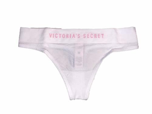 Fashion Victoria's Secret Tangas Blanc-Logo Rose XS