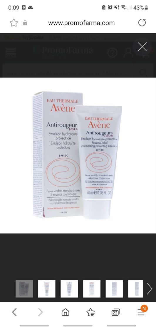 Fashion Avène emulsión antirojeces hidratante protectora 40ml | PromoFarma