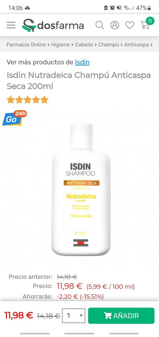 Moda Compra Isdin Nutradeica Champú Anticaspa Seca 200ml online ...