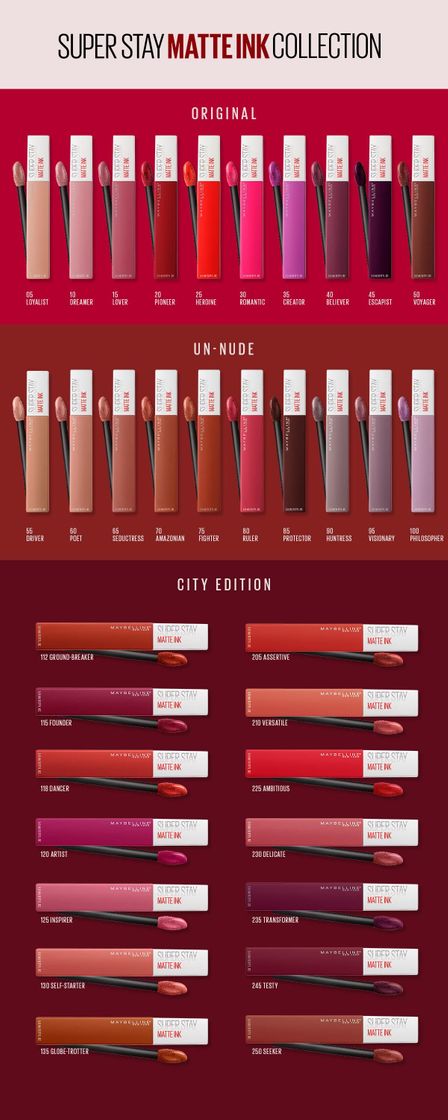 Productos Labiales Maybelline Superstay Matte Ink 