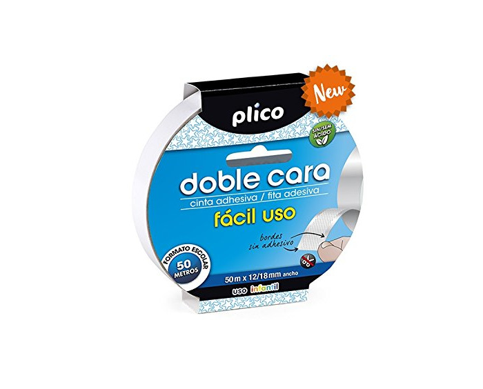 Producto DOBLE CARA CINTA ADHESIVA CARA FACIL USO DE LA MARCA PLICO TAMAÑO