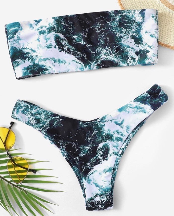 Producto Bikini bandeau estampado mar SHEIN