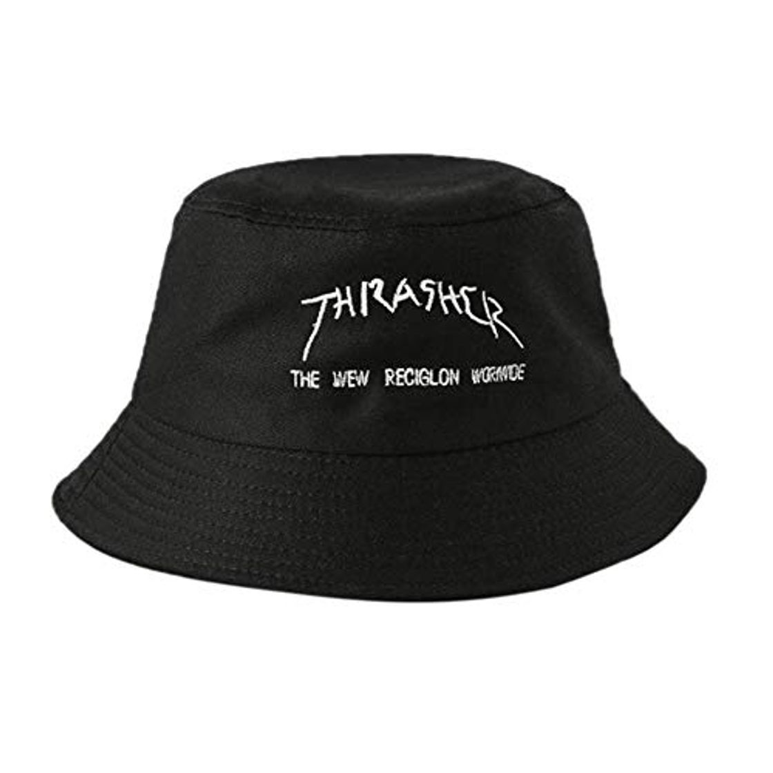 XJIUER Sombrero Mujeres Niñas Bordado Divertido Carta Sombrero de Cubo de ala Ancha Sombrero Casual Harajuku Hip Hop Gorra de Pescador Deportivo para Estudiantes B
