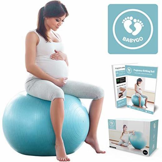 BABYGO Pelota de Pilates Embarazadas, Fitball, Ejercicio, Balón de Gimnasia Anti-Burst 1000