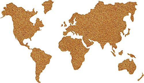 Social Fine Décor Wallpops wpe1941 mapa del mundo tablón de corcho