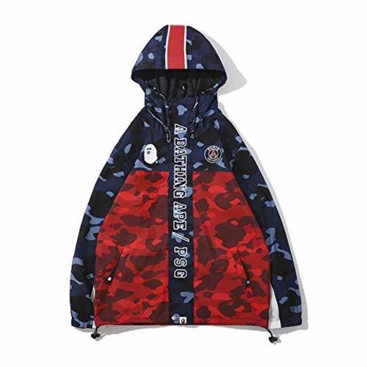 Bape co Camouflage Blue Red Windbreaker Jacket For Men/Women