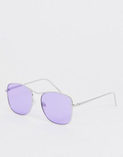 Jeepers Peepers square sunglasses with purple lenses