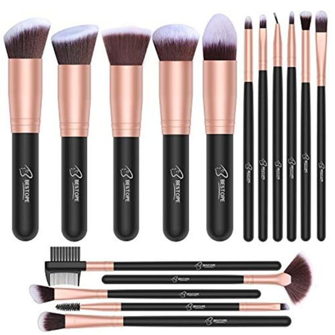 Beauty Set de brochas de maquillaje profesional BESTOPE 16 piezas Pinceles de maquillaje
