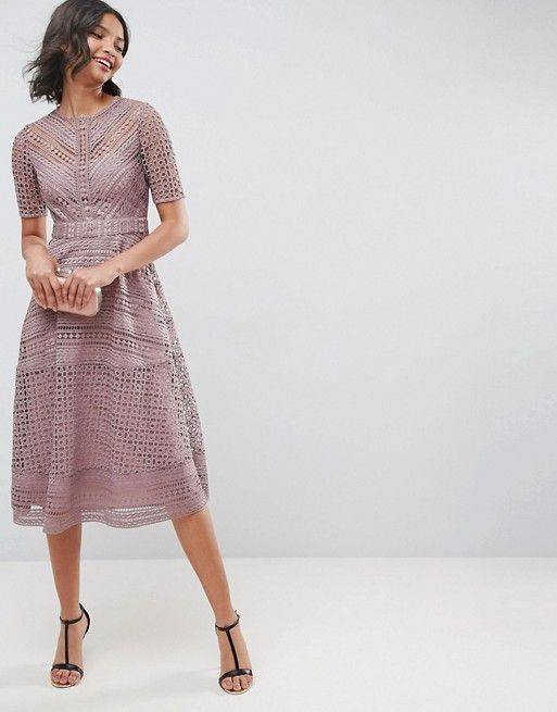 ASOS PREMIUM Occasion Lace Mido Dress 