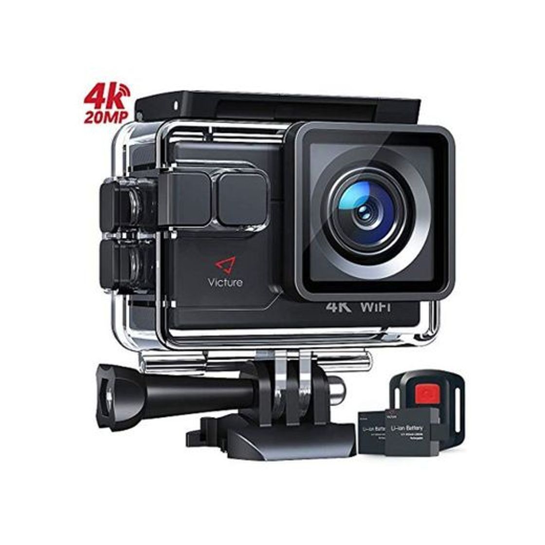 Social Victure Cámara Deportiva 4K Wi-Fi 16MP Camara Acuática Camaras Acción Sumergible de