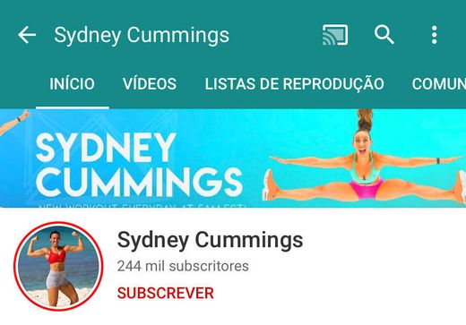 Canal de YouTube - Sydney Cummings