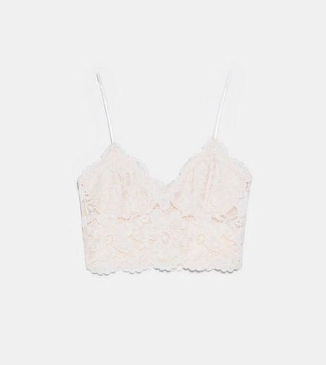 Top bralette de renda 