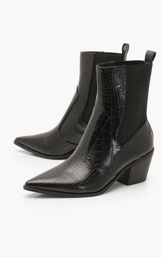 Black Textured Boots