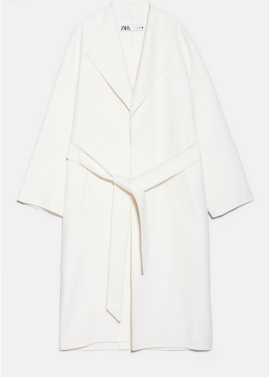 Product White Long Coat with Belt