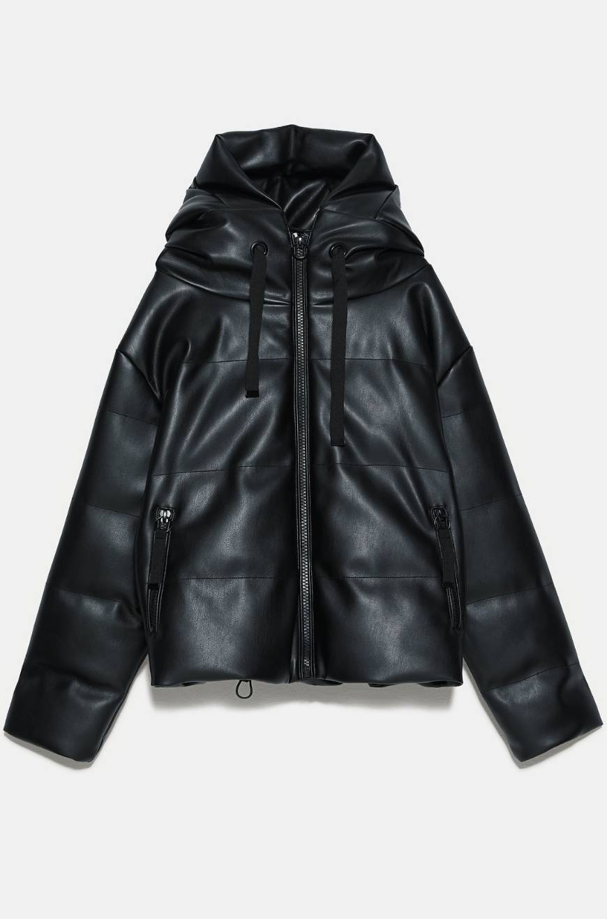 Products Zara Faux Leather Puffer Jacket Style 